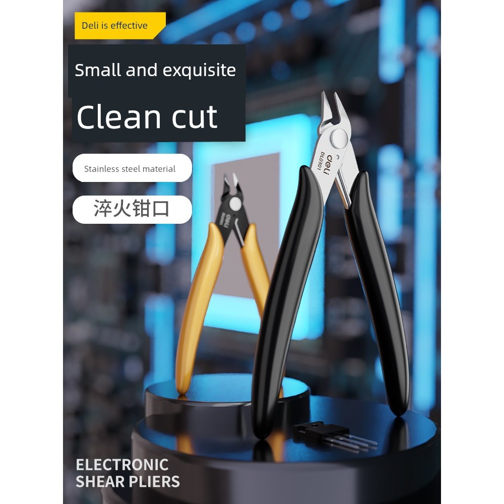 Deli 15cm Kìm cắt điện tử Cắt tỉa Cắt cạnh Burred Cắt ren Kìm cắt kim-Nose