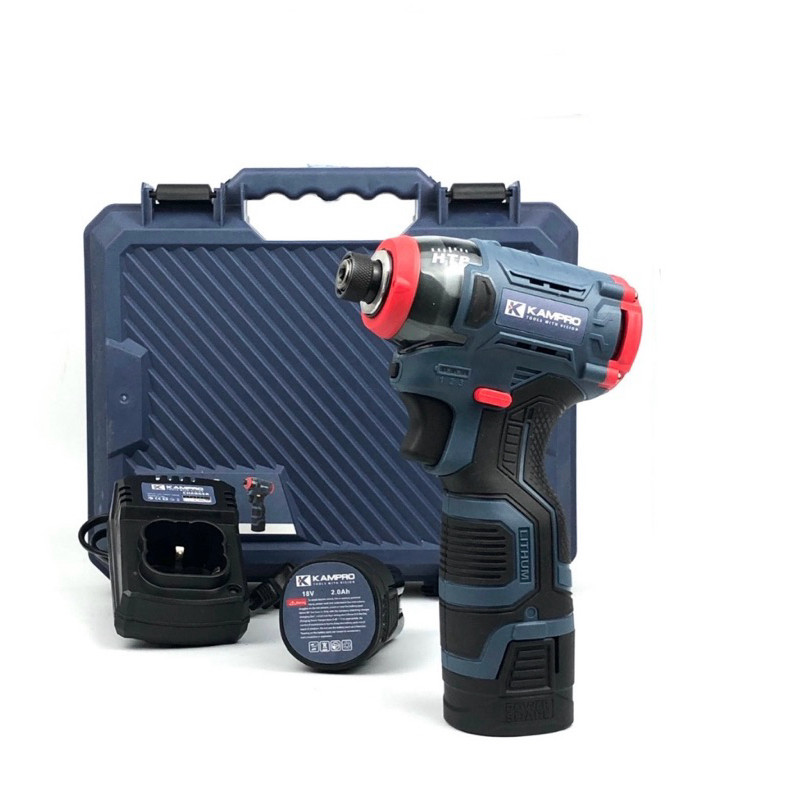 Máy chuyên vít KAMPRO 7028 dùng pin 4 Cell Không Chổi Than, 3 Tốc Độ Có Búa