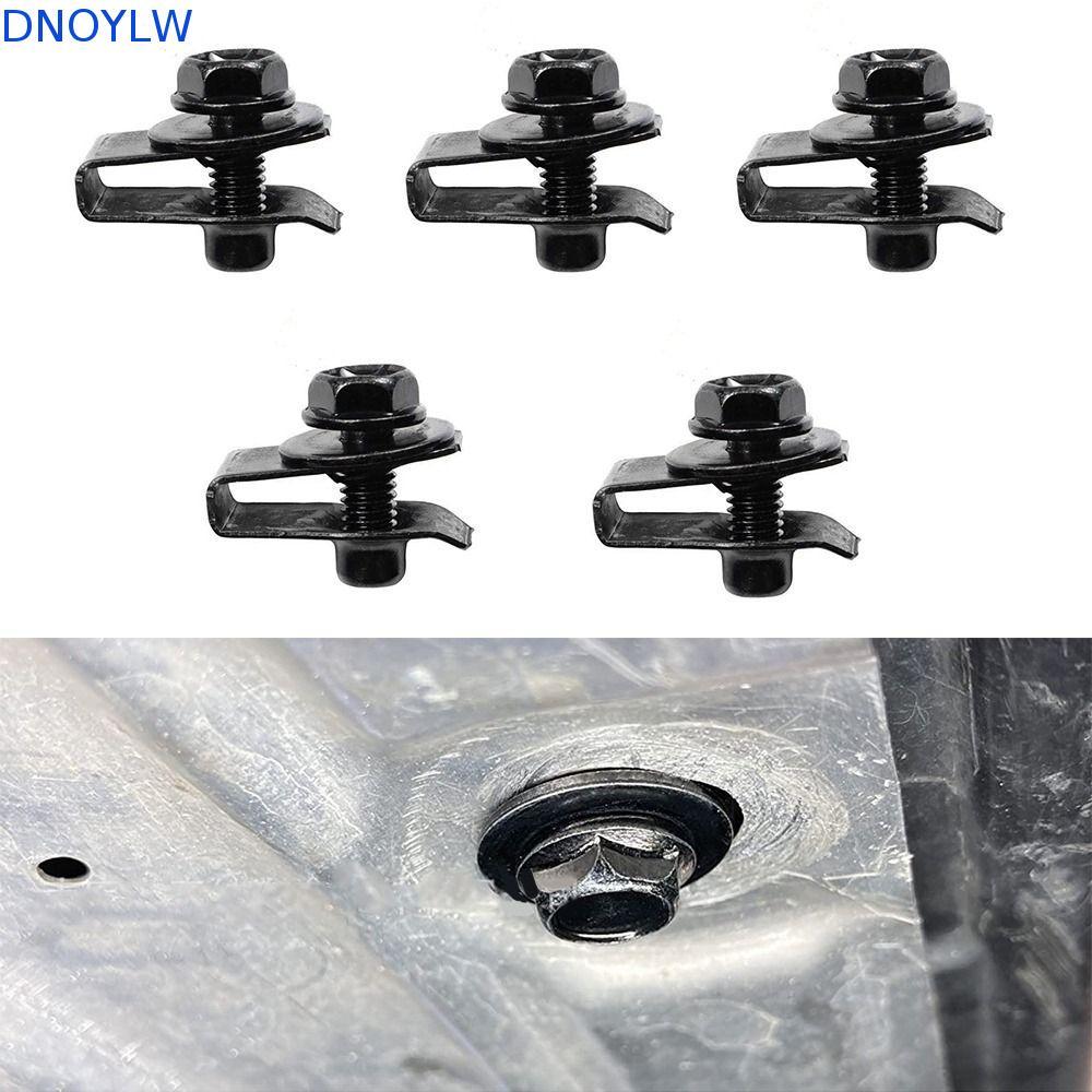 DNOYLW 5 / 10 Bu lông thân xe, M6 6MM Kẹp đai ốc ô tô, Đa năng Splash Shield Guard U-lamp Đen Splash