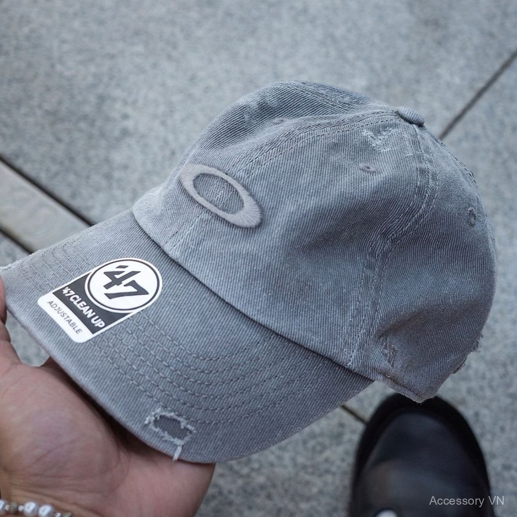 Mũ lưỡi trai bông denim Oakley x 47brand, phong cách cổ điển, ba màu, bền đẹp, thời trang, bán chạy
