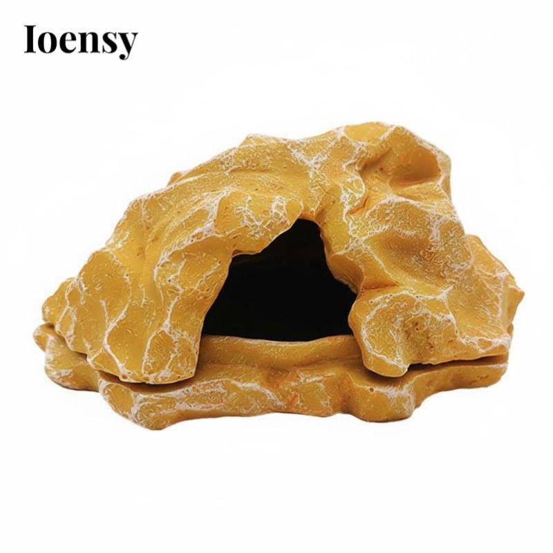 Ioensy Pet Rock Hide Dễ dàng làm sạch Nơi ẩn náu bằng đá giả Đế ổn định cho Terrarium