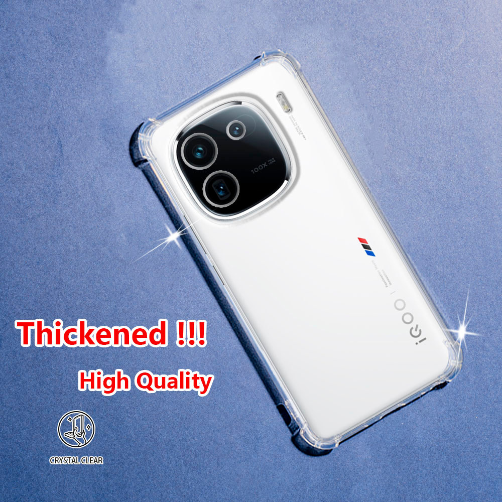 Dành Cho Vivo iQOO 12 5G V2307A Crystal Clear Jelly Case AirGuard Corner Soft TPU Mềm Silicon Bảo Vệ