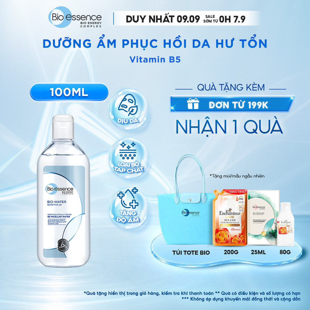 Nước tẩy trang ẩm mượt mịn màng Bio-Essence Bio-Water Bio-Essence Water Micellar Water 100ml