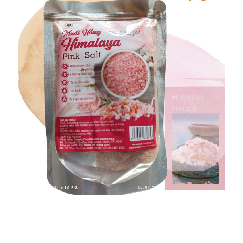 Muối hồng Himalaya túi 500gr dùng pha chế cà phê muối, nấu ăn.