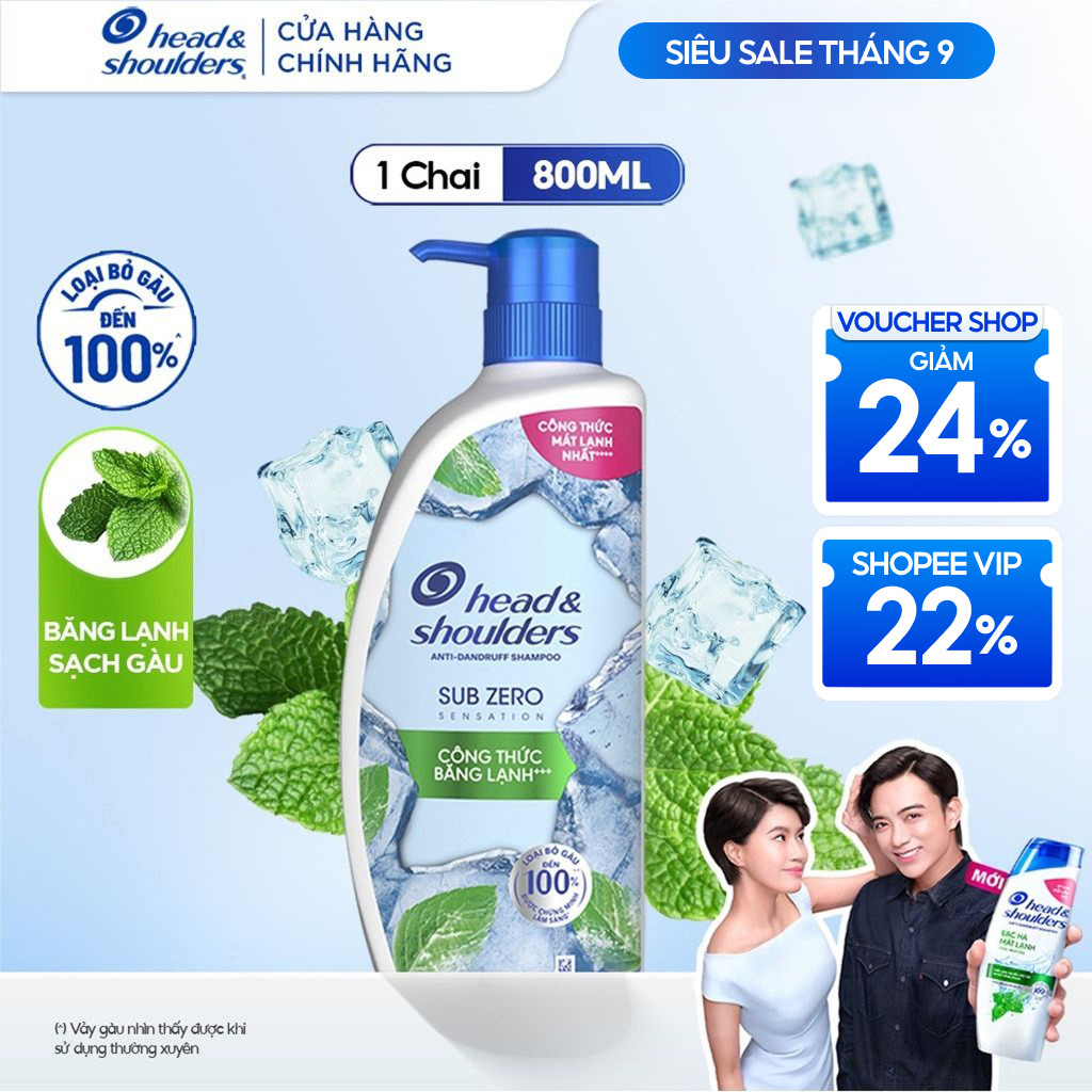 Dầu Gội HEAD & SHOULDERS Sub-Zero Băng Lạnh HEAD & SHOULDERS Sạch Gàu Chai 800ML