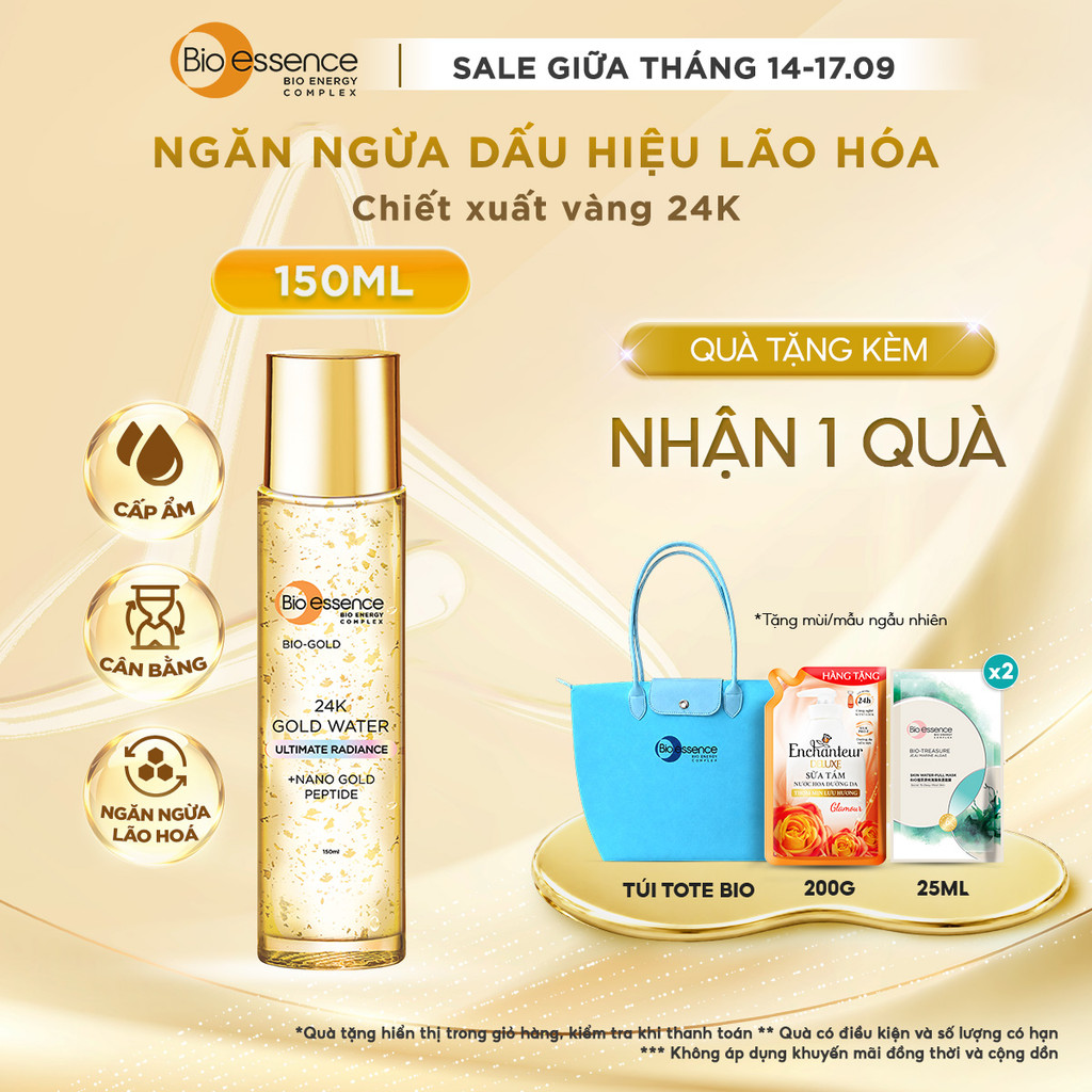 Nước dưỡng tinh chất vàng 24K, cấp ẩm,ngừa lão hoá sớm và dưỡng da tươi sáng  Bio essence Bio-Gold 1