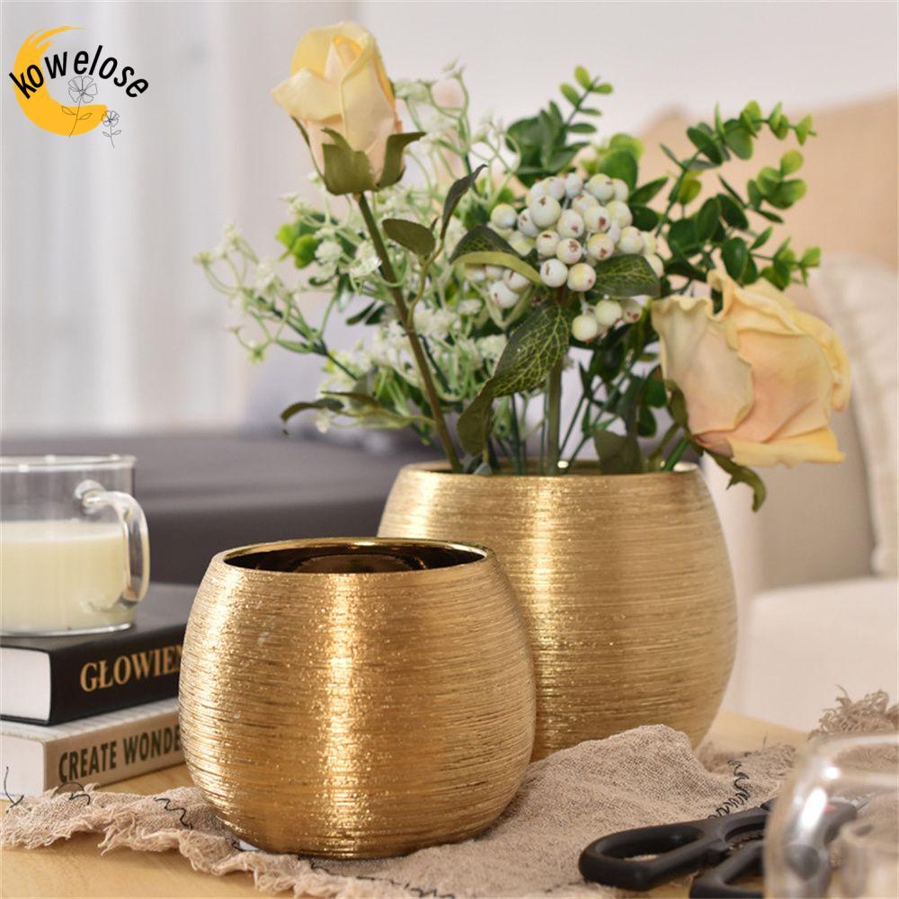 KOWELOSE Gold Plant Vase Morden Photo Props Gốm sứ
