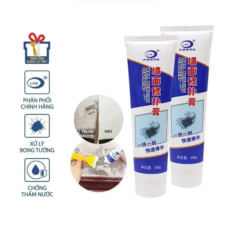 "Keo vá tường chống thấm kèm bộ dụng cụ chuyên dụng - Trạm xử lý nứt, chống ẩm mốc và làm sạch hiệu quả."