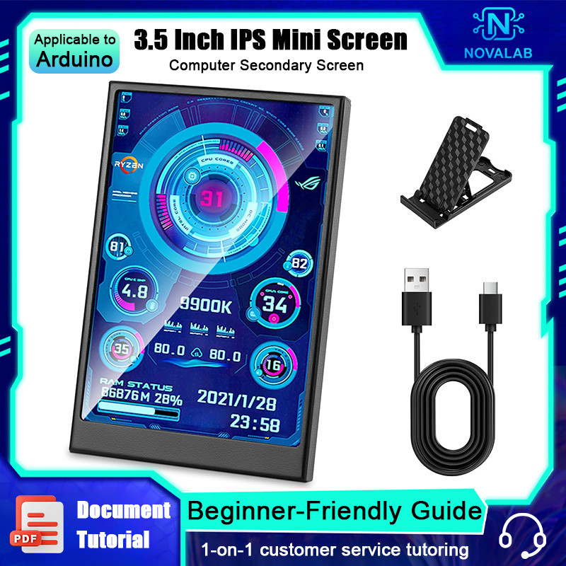 Màn hình Mini IPS USB NovaLab 3.5 '' với màn hình dữ liệu RAM CPU AIDA64 Hệ mét hiệu suất nhiệt độ t