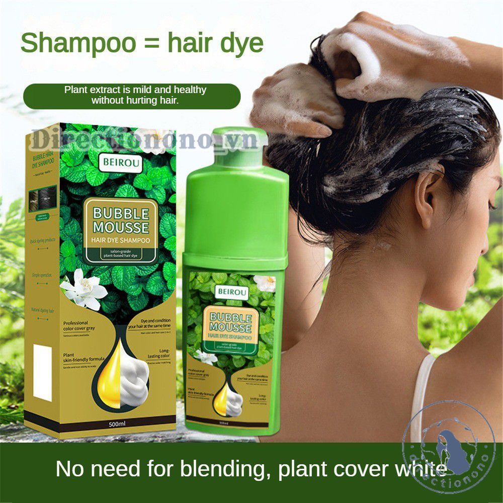 Beirou Natural Plant Bubble Hair Dye Essence Hair Color Cream Scalp Hair Color Easy-Shampoo Hair Col