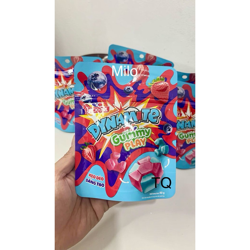 Jacknjill Dynamite Gummy Play Kẹo Dẻo Sáng Tạo Gói  40g - Vị Trái Cây & Hạt Mâm Xôi