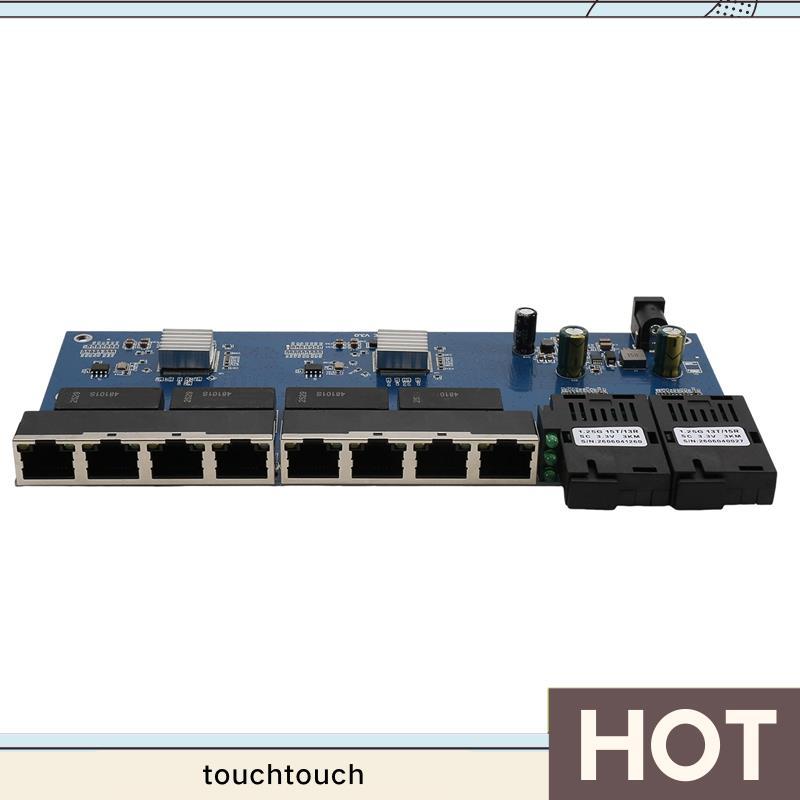 Fibra Reverse POE PCB 1000Mx 8 RJ45 1000Mx2 SC Fiber Media Converter PCBA, 3KM touchtouch.vn