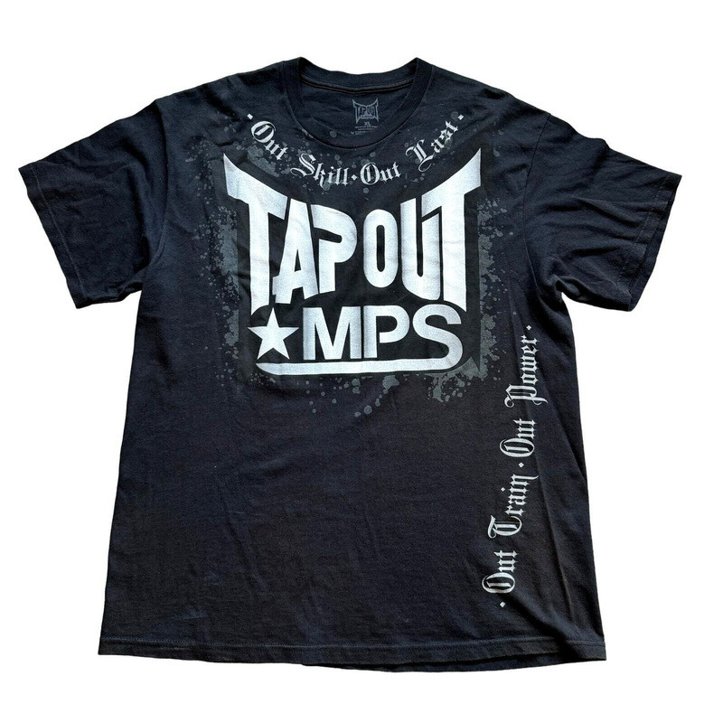 Áo Thun Gothic Xuyên Biên Giới Phong Cách Retro TAPOUT MPS Họa Tiết Áo Thun Nam Y2K Đen Áo Thun