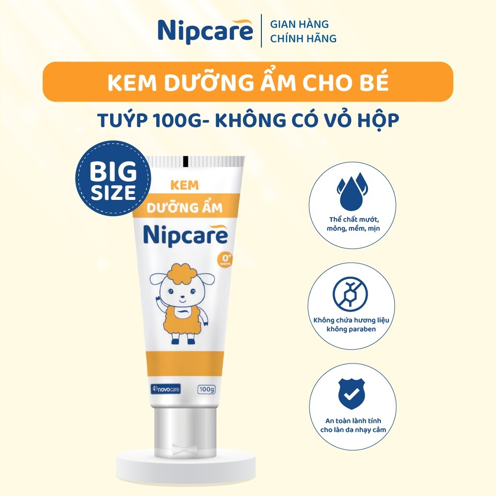 Kem dưỡng ẩm Nipcare Novocare TUÝP 100g - dưỡng ẩm cho da khô, làm mềm và dịu da cho bé