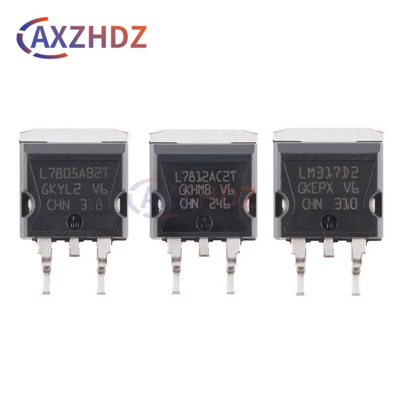 10 Chiếc L7805CD2T LM317D2T L7805 7806 7808 7809 7812 7815 7824 7905 7912 7915 CD2T L7805C2T SMD TO2