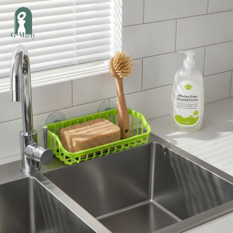 Giỏ thoát nước bồn rửa chén đôi Gmarty, tổ chức treo tường KL