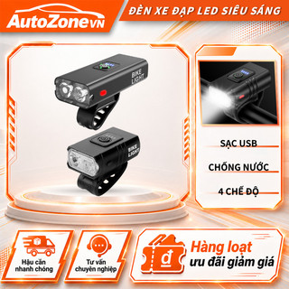 Đèn Xe Đạp LED Siêu Sáng Sạc USB Chống Nước – Đèn Pin Gắn Xe Đạp Đi Đêm 4 Chế Độ, Phụ Kiện Bicycle Light