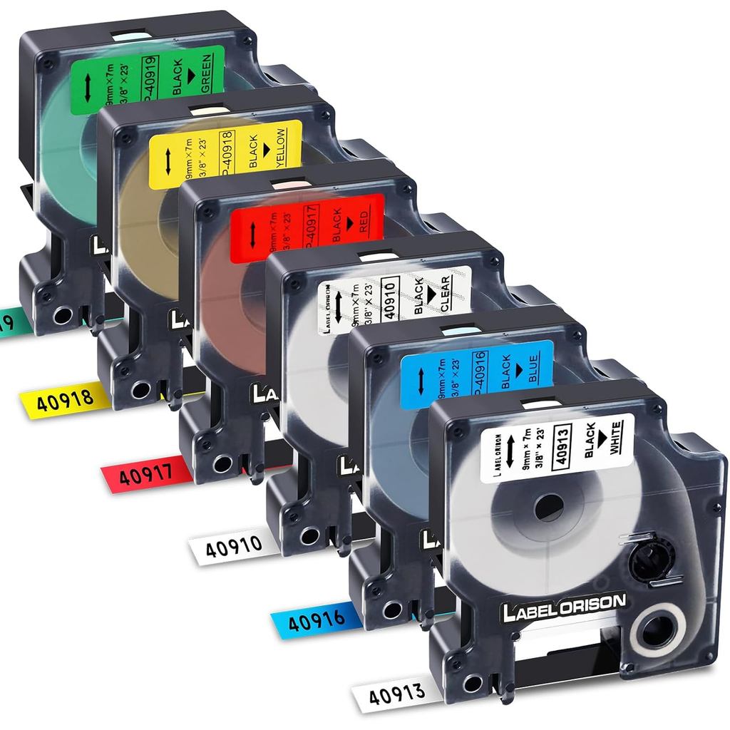 Dymo D1 LabelManager Bộ kết hợp 9mm 40910 40913 40916 40917 40918 40919 Thích hợp cho Dymo LabelMana