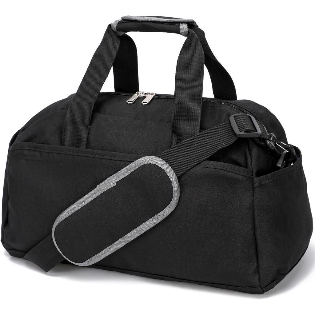 14 inch all Gym Bag for Women & Men, Mini Duffel Bag for Travel Sports Lightweight Carry On Bag, Bla