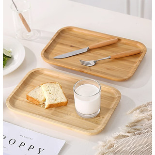 Khay gỗ tre đựng đồ ăn để bánh trang trí decor