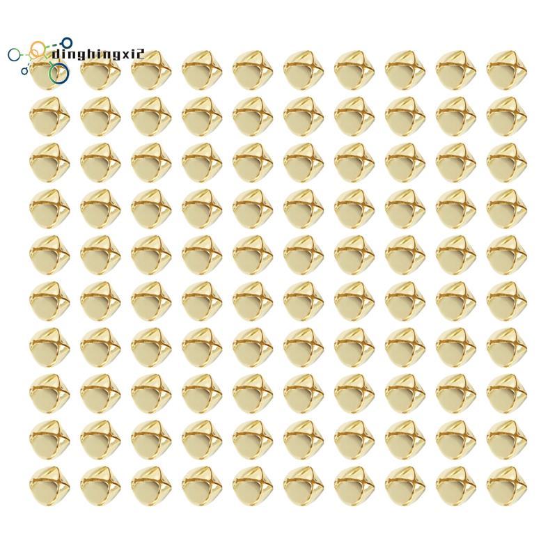 100 Miếng Chuông Jingle, Chuông Jingle Kim Loại 15 Mm Mini Thủ Công Chuông Hạt Cho DIY Vàng