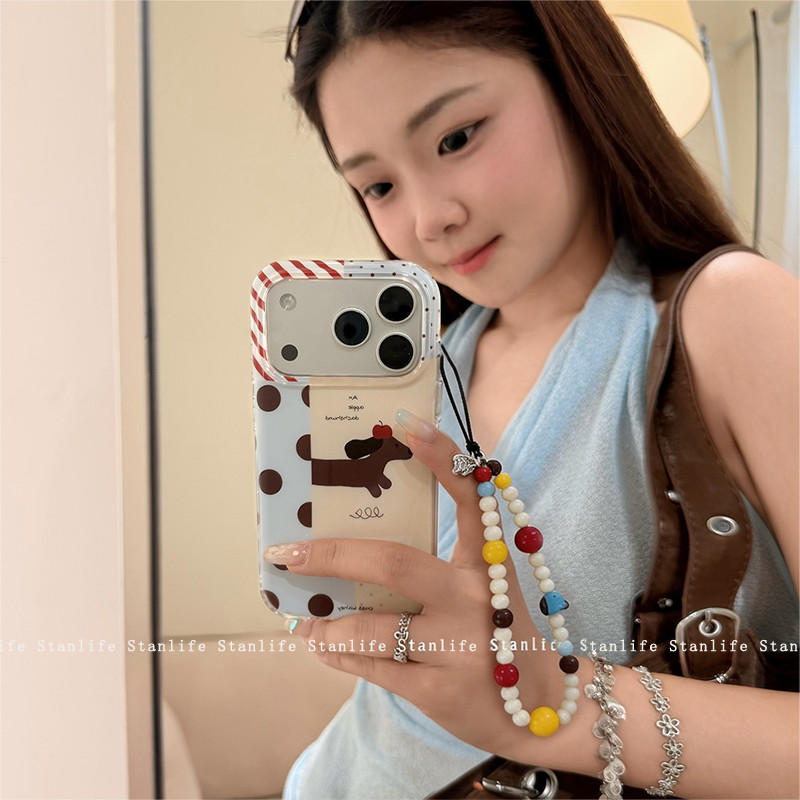 Chó xúc xích chấm bi Thích hợp cho Vỏ điện thoại vivox300 / 200pro 100 / 90 / 80 / 70 / 60 Phim hoạt