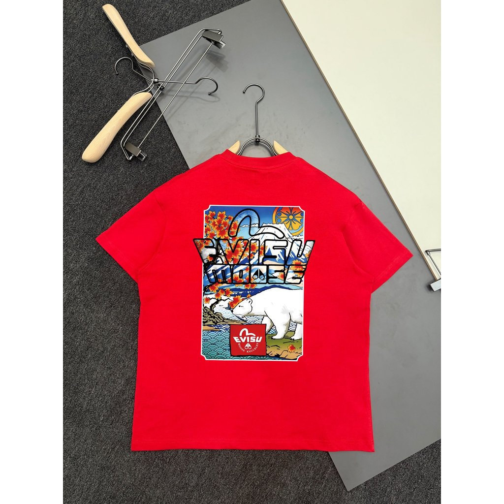 Áo thun Evisu / Áo thun Evisu in hình ngắn tay nam nữ Áo thun cao cấp Áo thun thể thao chống nhăn Ch