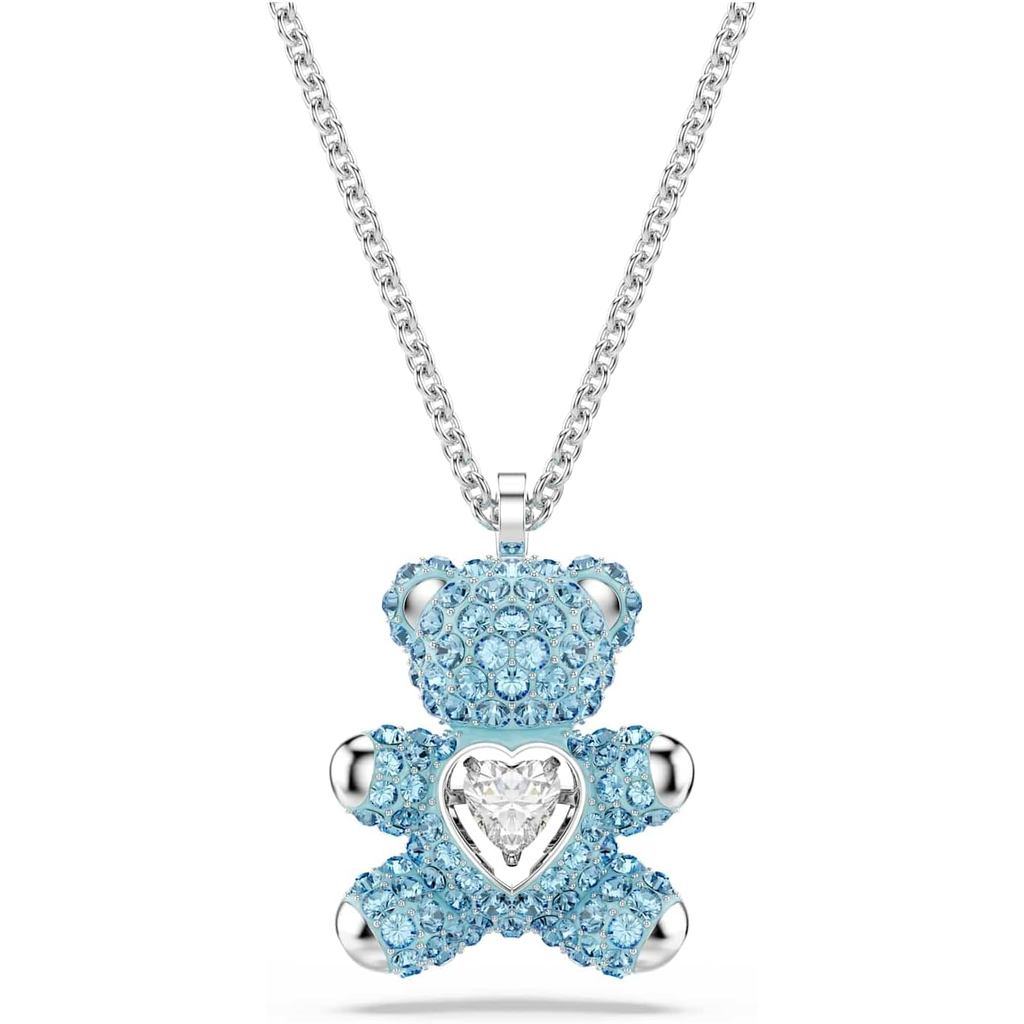 Mặt dây chuyền gấu bông Swarovski Swarovski, gấu, xanh, mặt Rhodium