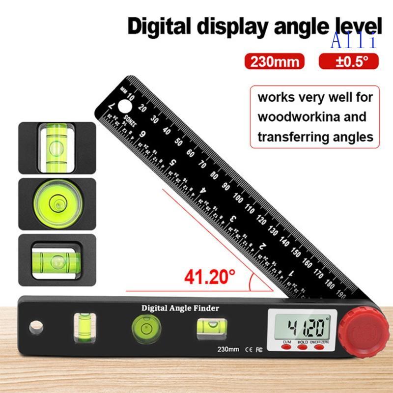 Alli Digital Angle Finder Bubble Level Guage Protractor Ruler Angle Ruler Level Tool