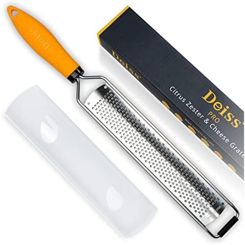 Deiss PRO Lemon Zester & Heavy Duty Cheese Grater & Vegetable Grater - Parmesan Cheese Lemon, Garlic