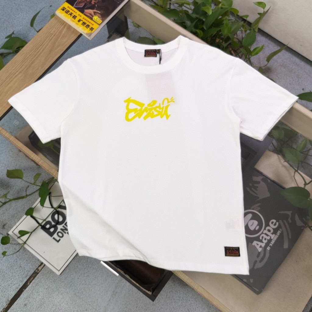Evisu / Thần Tài / 6XL / 2026 Phong Cách Mới 6XL Cổ Tròn Áo Thun Tay Ngắn Phong Cách Cặp Đôi Phong C