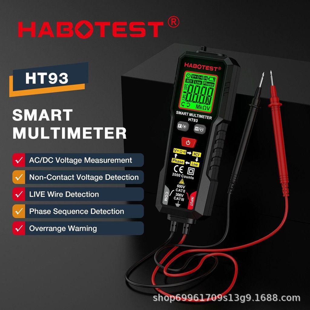 [Huixuan] HABOTEST HABOTEST HT93 Đồng hồ vạn năng thông minh Phát hiện trình tự pha Đồng hồ thông mi