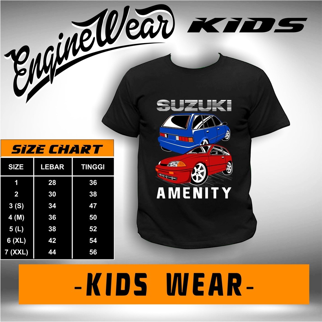 Suzuki Amenity Eleny Áo thun trẻ em Áo thun ô tô Jdm Đua xe ô tô