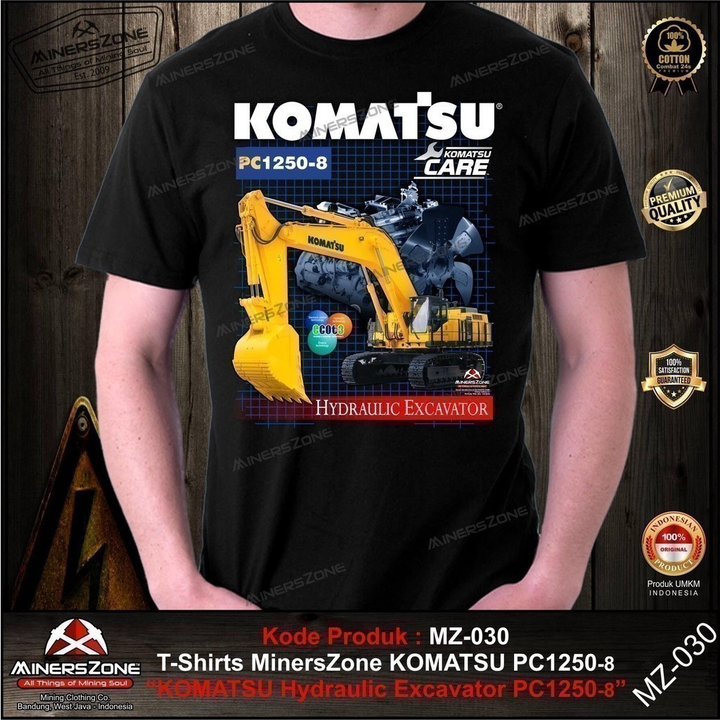 Áo thun thời trang 2026 Minerszone Komatsu Excavator Pc 1250-8 / komatsu / áo thun Komatsu / áo thun