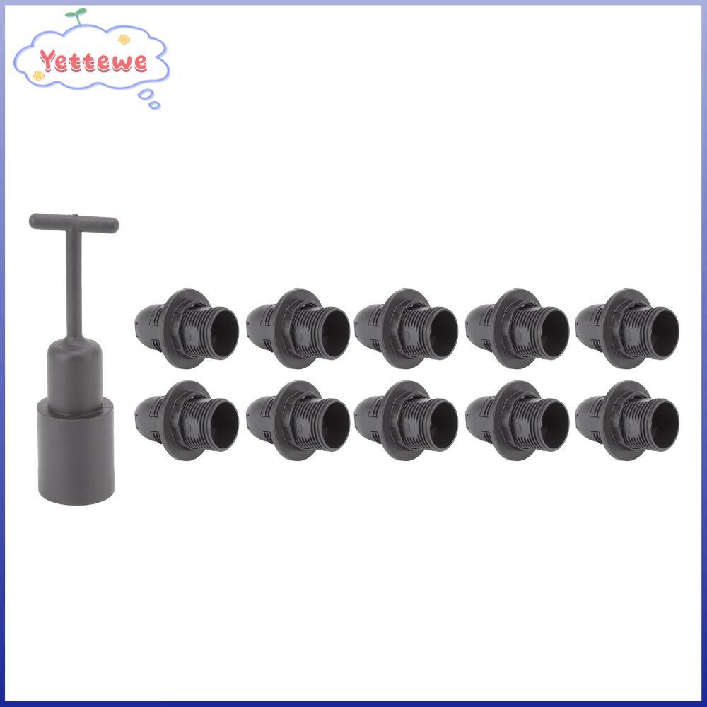 Giá đỡ đèn YVETTPH 10 CÁI E14, Ổ cắm E14 Đen E14, Ổ cắm đèn ABS trắng E14 bền bỉ Thay thế bóng đèn