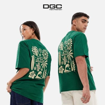 Áo thun ngắn tay DGC dáng suông họa tiết mùa hè mát mẻ phù hợp đi biển, du lịch - SATBF137M