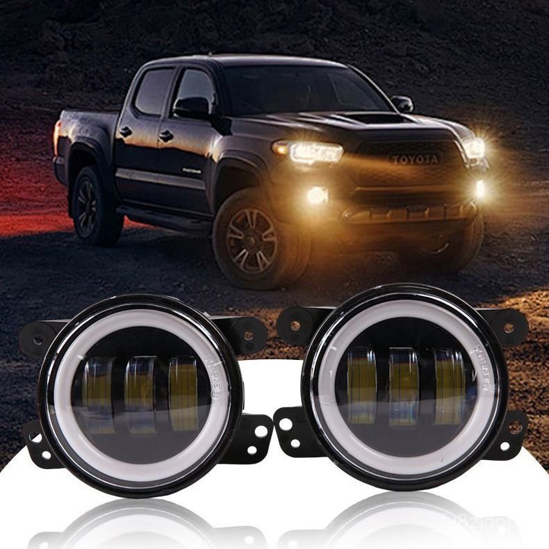 Đèn sương mù LED 4 inch thấu kính mắt thiên thần gắn xe bán tải off-road cường độ sáng cao đa năng h