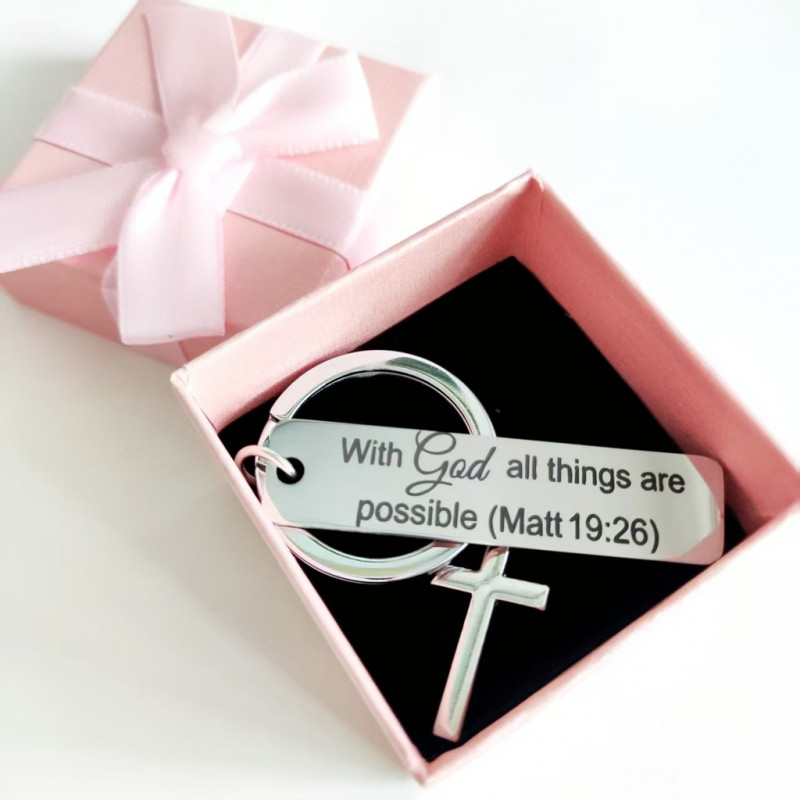 Móc khóa Kitô giáo Fear Not Bible Verse Quà tặng Giáng sinh tôn giáo cho người bạn tín ngưỡng