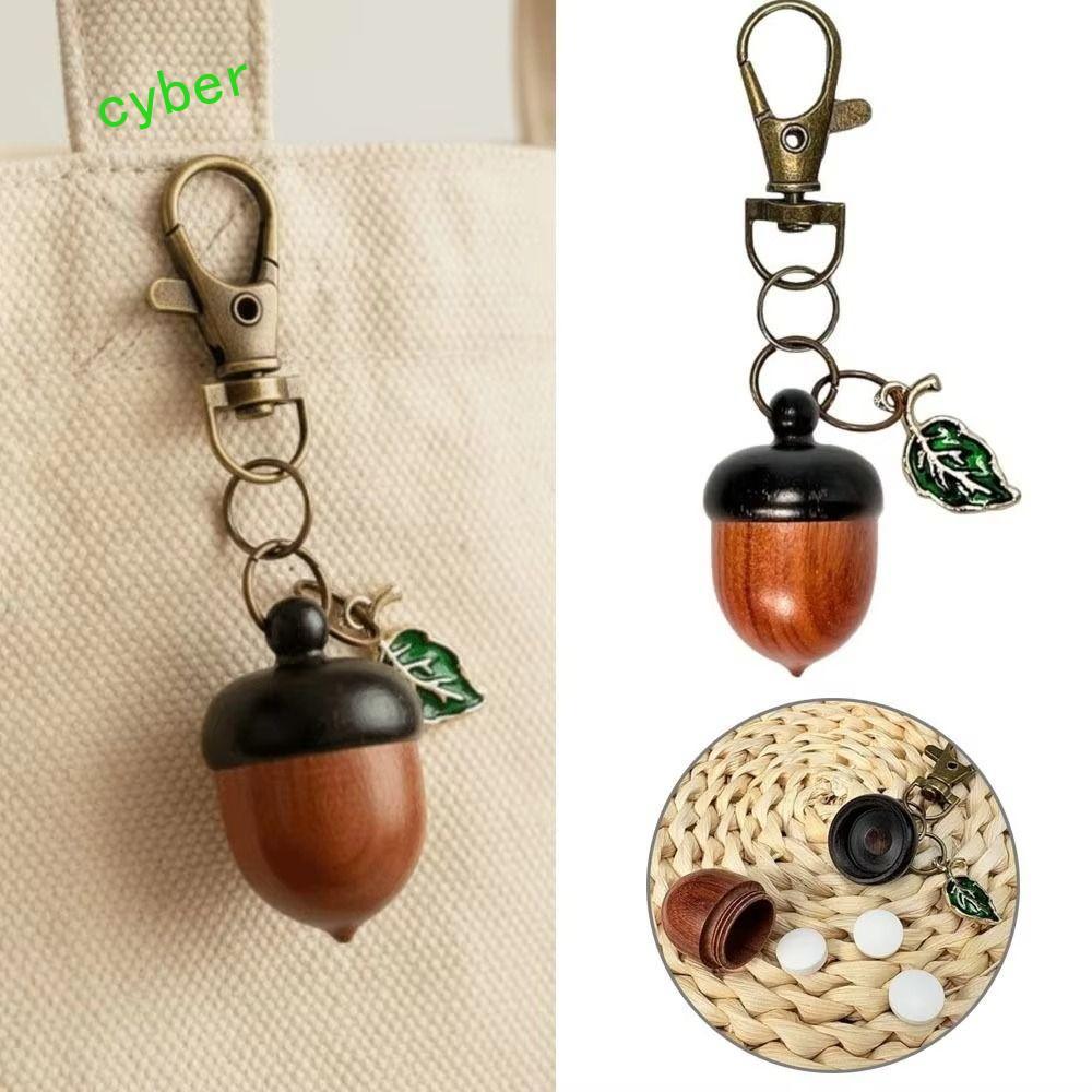 CYBERLINX Acorn Twist Mở Móc Khóa, Xoắn Mở Mô Phỏng Acorn Acorn Móc Khóa, Sáng Tạo Tròn Nhẹ Hình Chữ