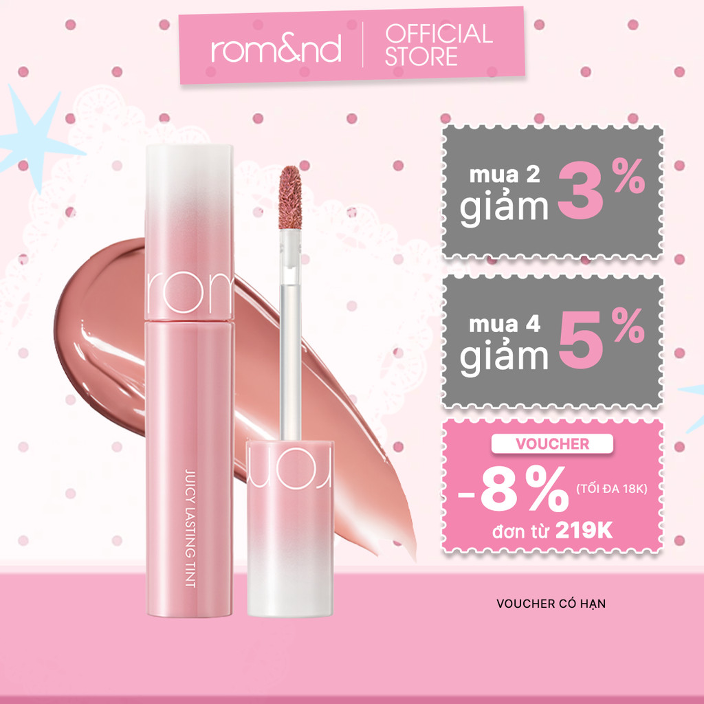 [37-39] Son Tint lì Hàn Quốc Romand Juicy Lasting Tint 5.5g