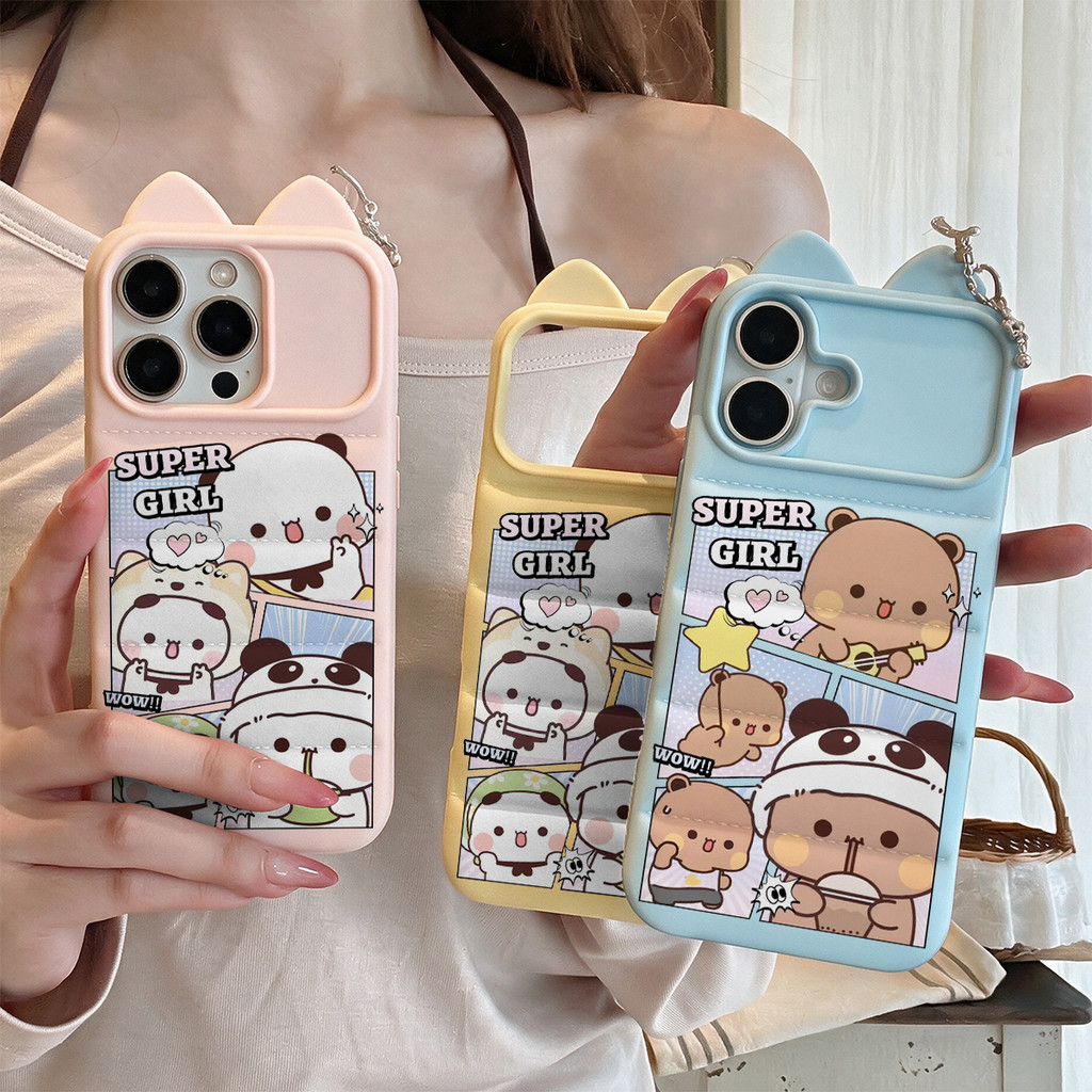 Truyện tranh Yier Bubu Ốp lưng tai mèo may mắn silicon mềm chống rơi cho iPhone 17proMAX 16 15 14 13