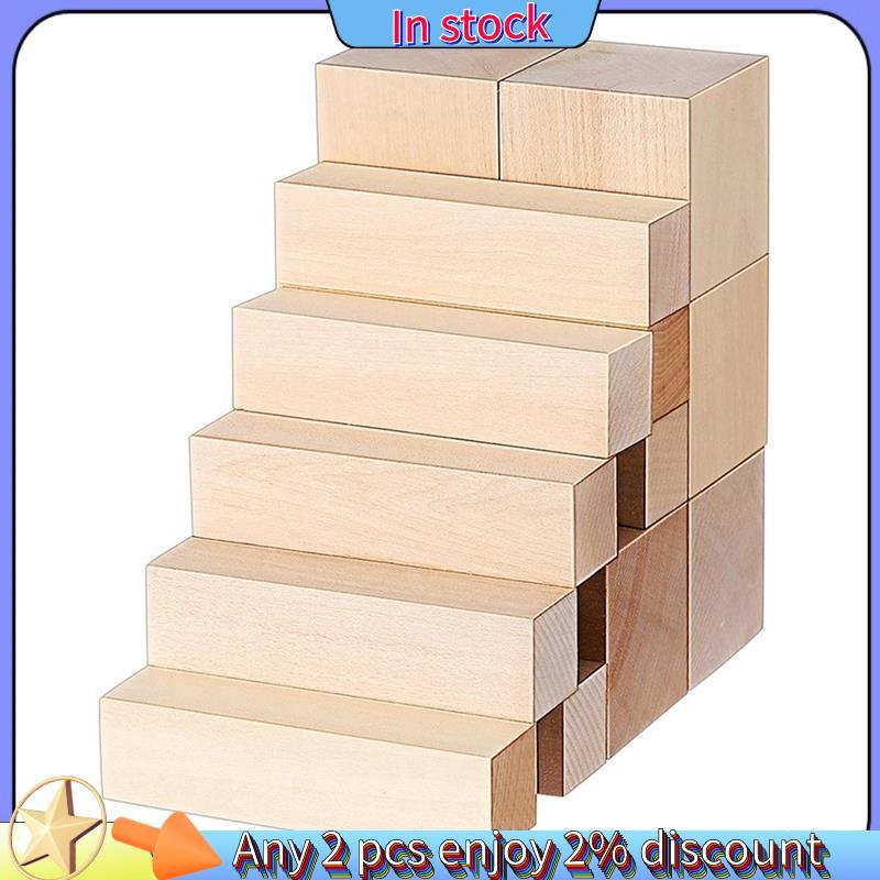 Còn hàng-Basswood Khắc Khối 13 Mảnh Trống Whittling Khối Gỗ Bộ Khắc Gỗ Basswood Mềm DIY Dự Án Nghệ T