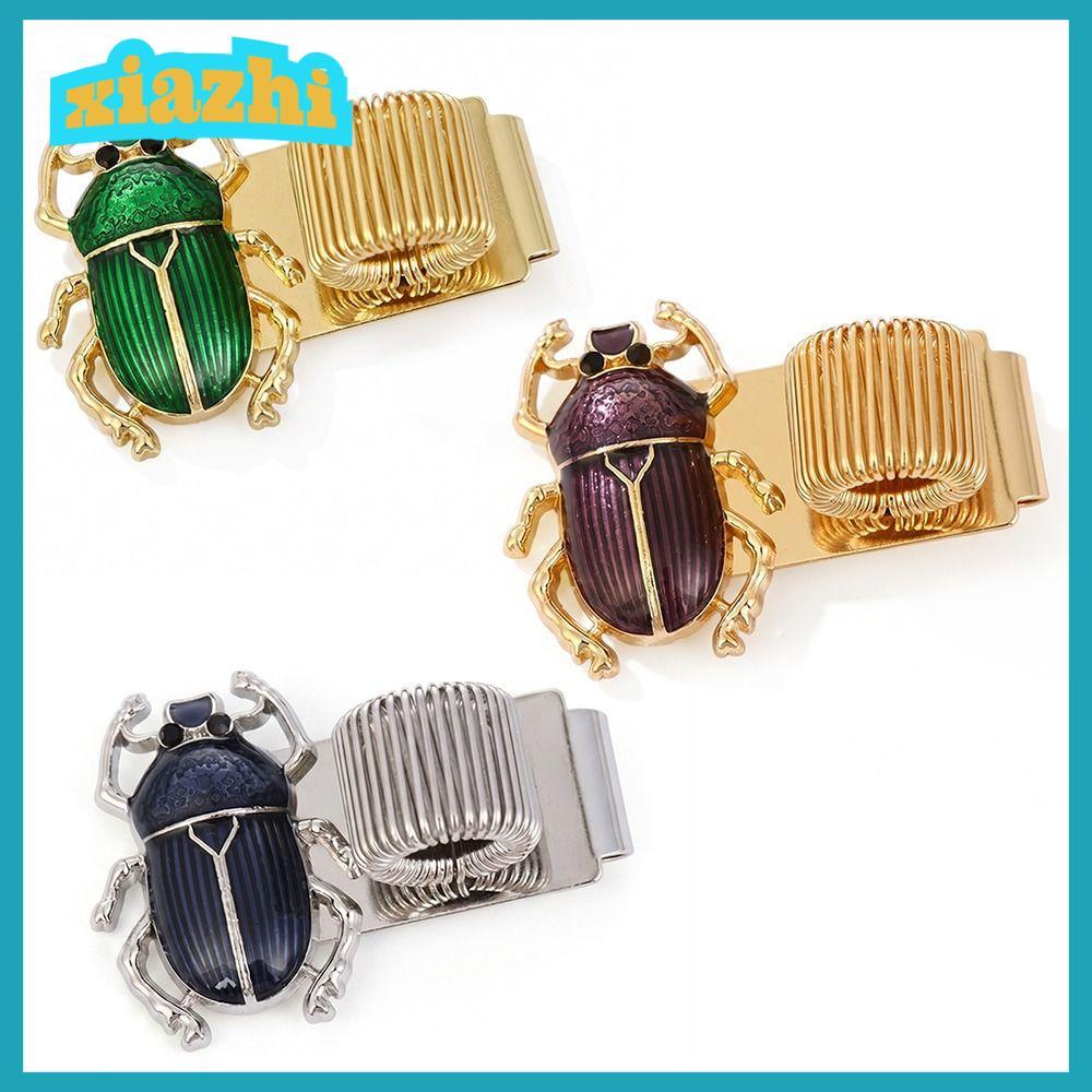 XIAZHI Scarab Beetle Pen Clip, Scarab Beetle với Pen Loop Pen Pen Clip, Giá đỡ bút đàn hồi kim loại 