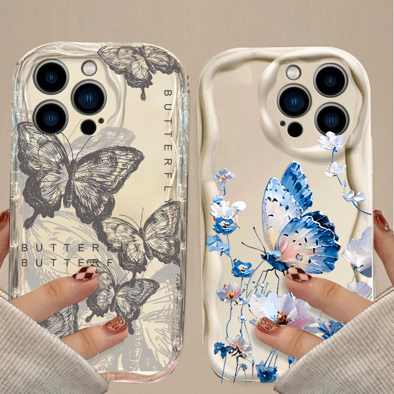 Ốp Lưng Cho Realme C85 Pro C83 5 6 7 Pro 5i 6i 7i C33 C30 C30S GT 6 Note 80 60 Vỏ Hoa Bướm Hoa 3D Só