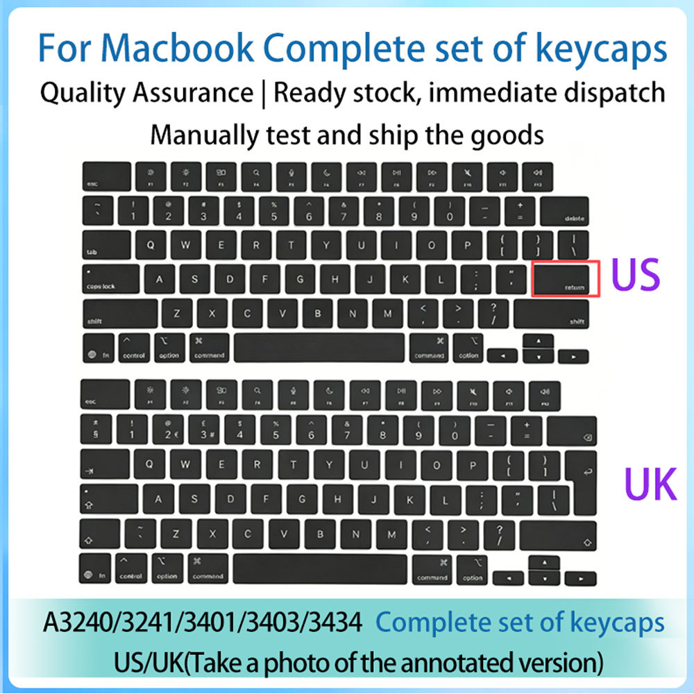 A3240 A3241 A3401 A3403 A3434 Keycaps Bộ Nắp Chìa Khóa Áp Dụng Cho MacBook Pro Retina M4 M5 13,6 '15