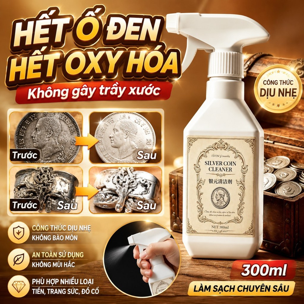 [300ML] Nước Rửa Bạc Vàng Bạc Nước Rửa Trang Sức Hanada 300ML 1126