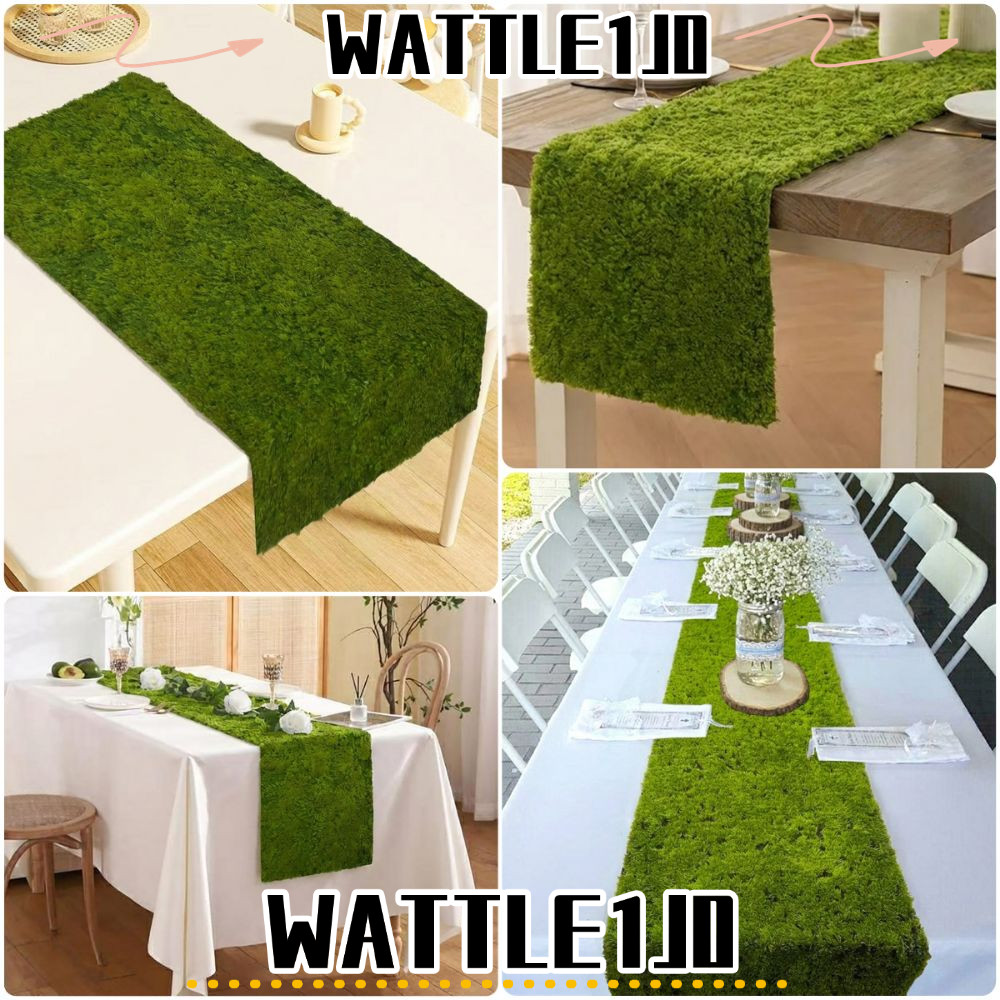 WATTLE1J0 Turf Table Runner, Chiều rộng 30cm Bố trí cảnh Nhân tạo Grass Table Runner, Chiều dài sáng