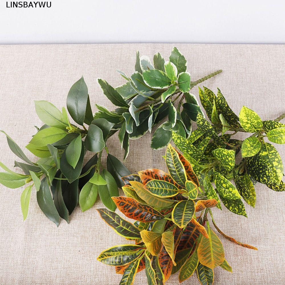 LINSBAYWU Cây Banyan Nhiệt Đới, Cây Ficus Nhân Tạo Sống Động Như Thật, Cây Mô Phỏng 35 Lá Lớn Ficus 