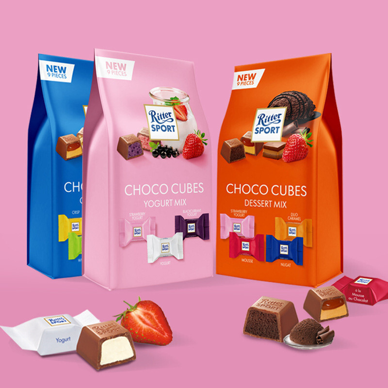 Thời gian✨Đức Ritter Sport Ritter Sport Phiên bản Mini Sandwich Sữa sô cô la 72g Ca cao tối trùng hợ