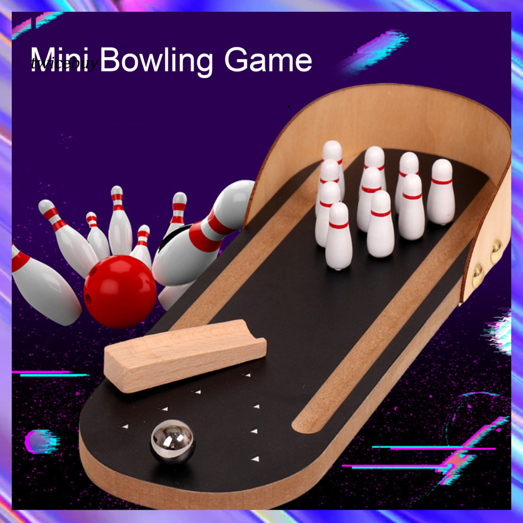 [TY] Bộ Bowling Bằng Gỗ Để Bàn Trò Chơi Bowling Mini Trò Chơi Bowling Máy Tính Để Bàn Mini Di Động T